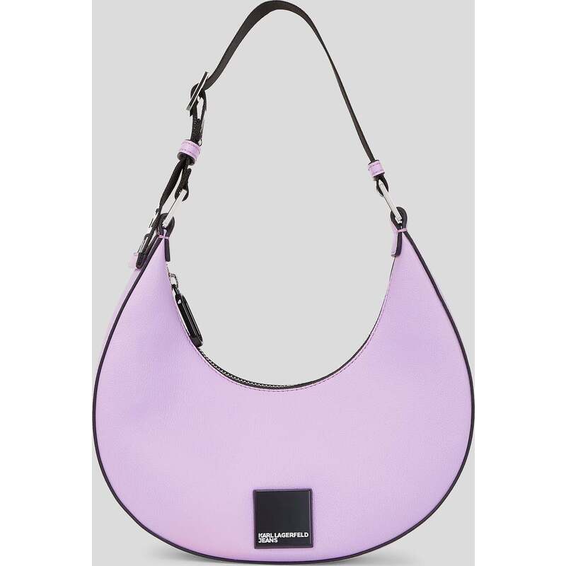 KLJ BOX LOGO HALF-MOON SHOULDER BAG