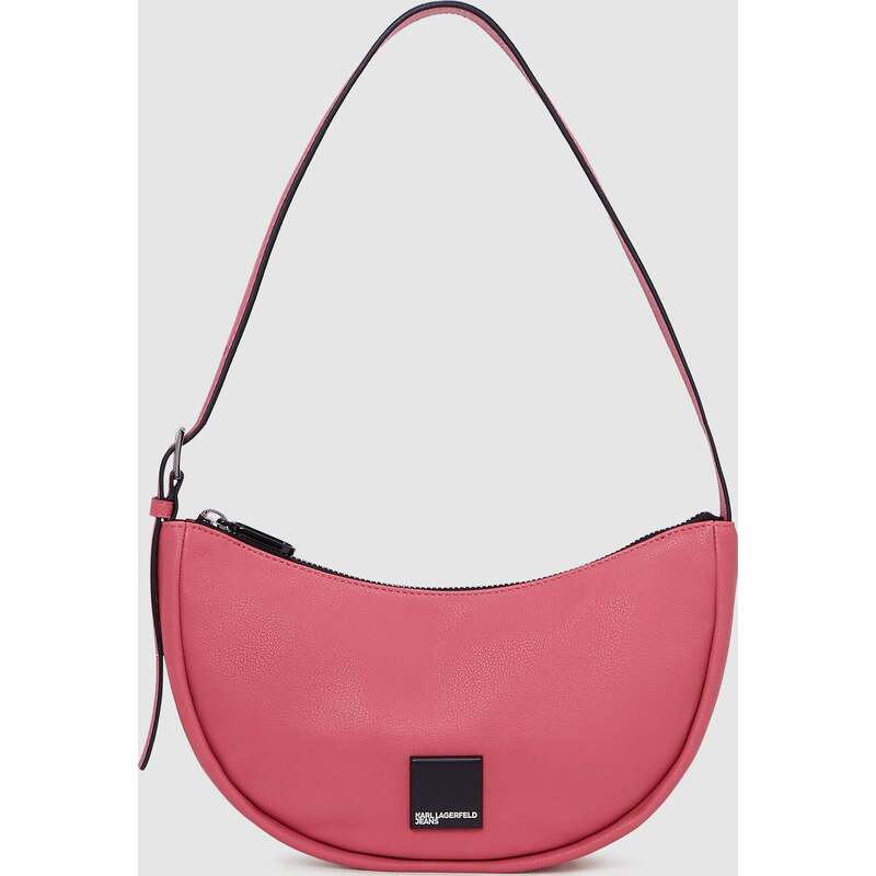 KLJ BOX LOGO SOFT HALF-MOON SHOULDER BAG