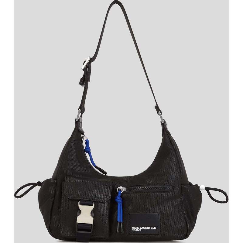UTILITY COATED DENIM SHOULDER BAG