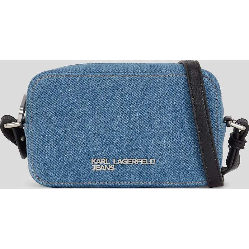 METAL LOGO DENIM CAMERA BAG