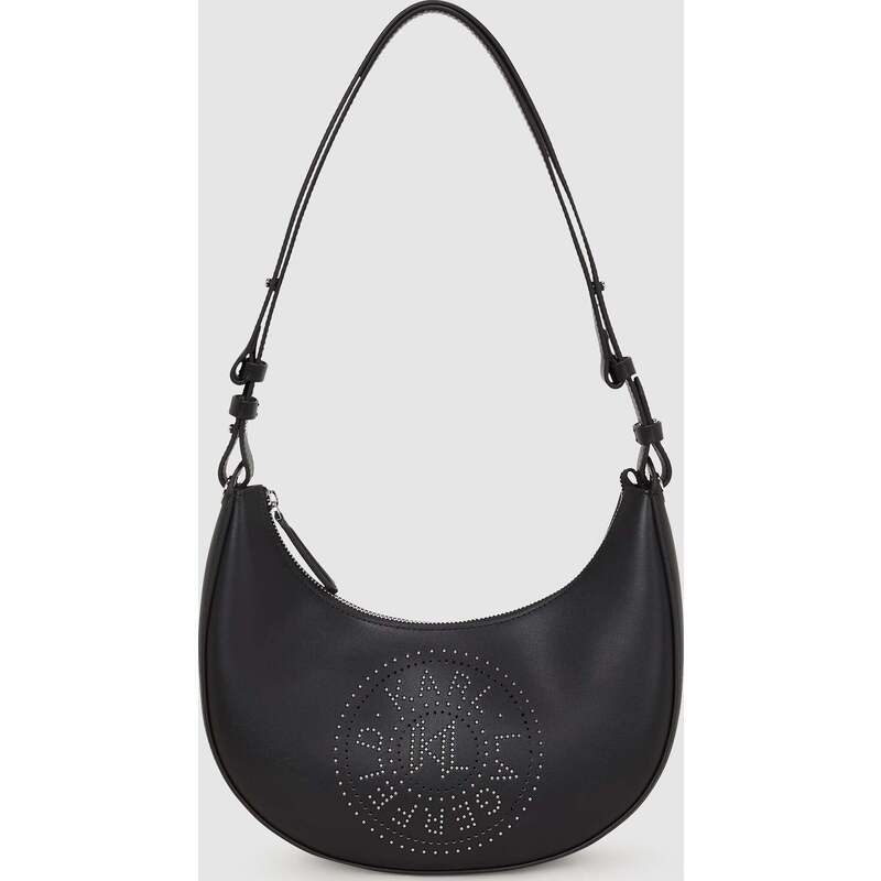 K/Circle studded moon shoulder bag