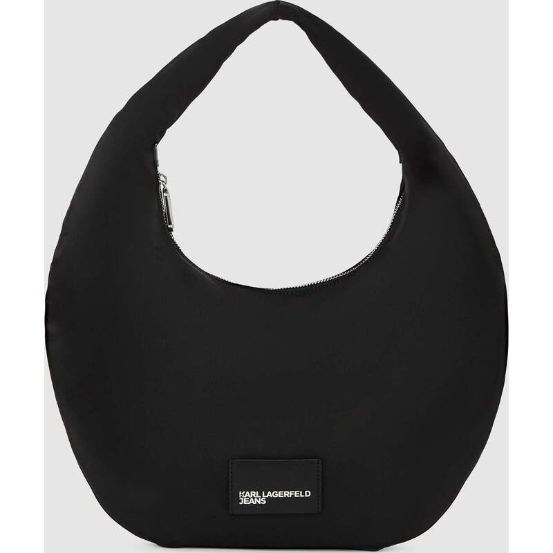 Glossy nylon shoulder bag