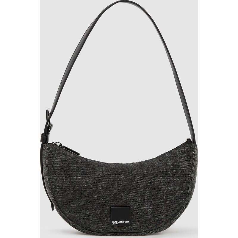 Denim moon shoulder bag