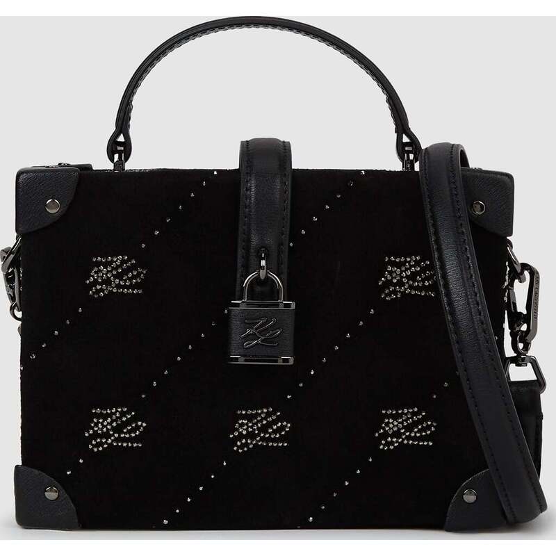 K/Autograph padlock rhinestone trunk bag