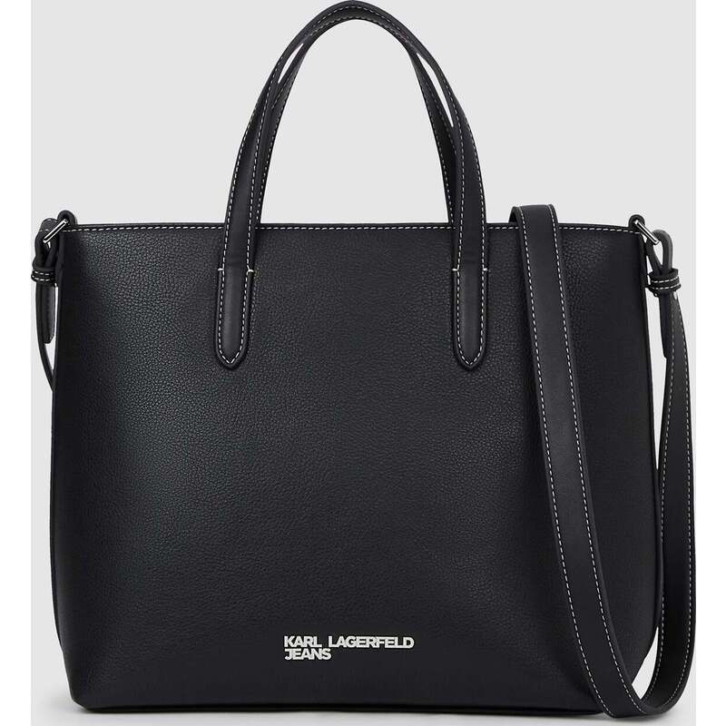 Metal logo mini tote bag