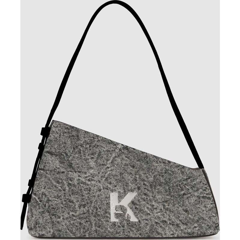 Geo denim shoulder bag