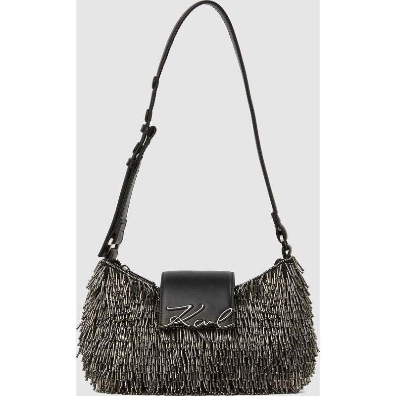 K/Signature beaded moon bag