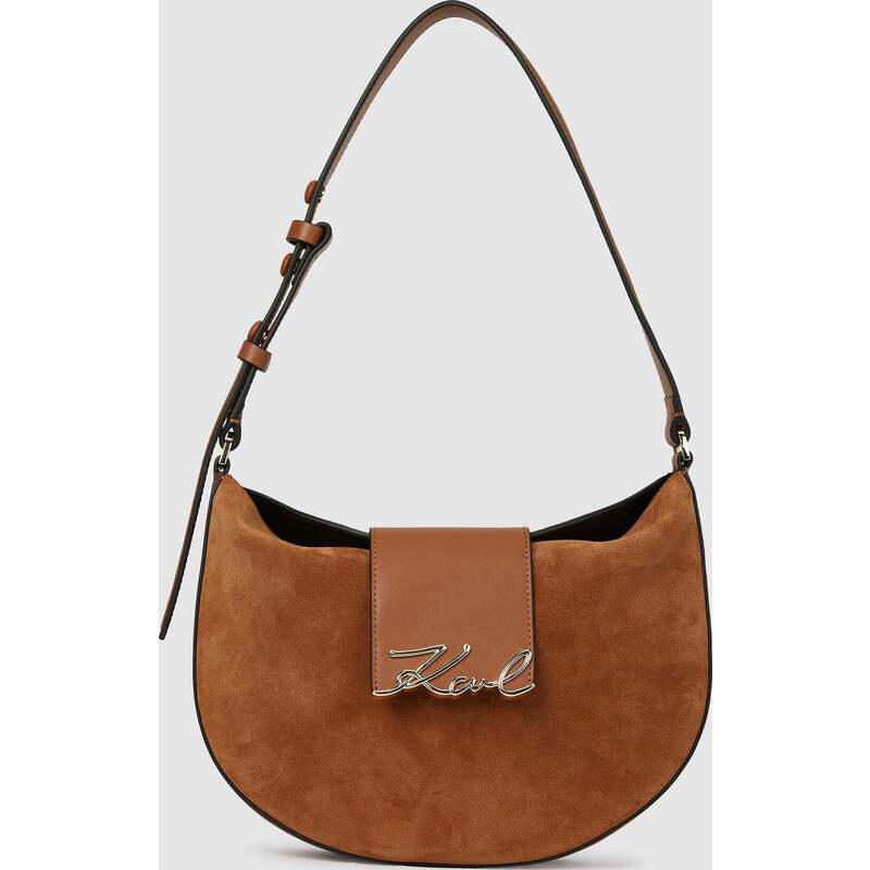 K/Signature suede moon bag