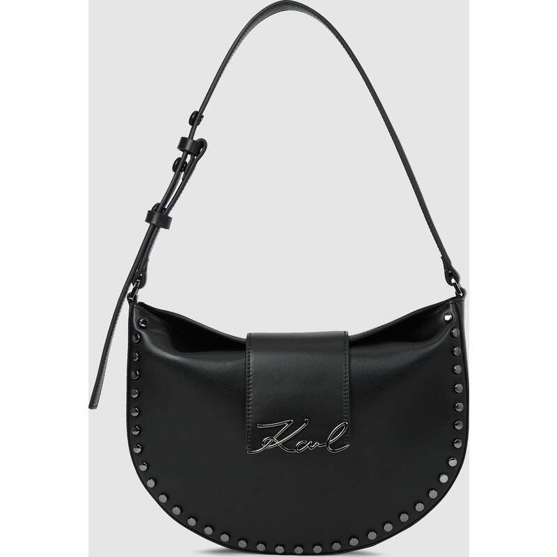 K/Signature studded moon bag