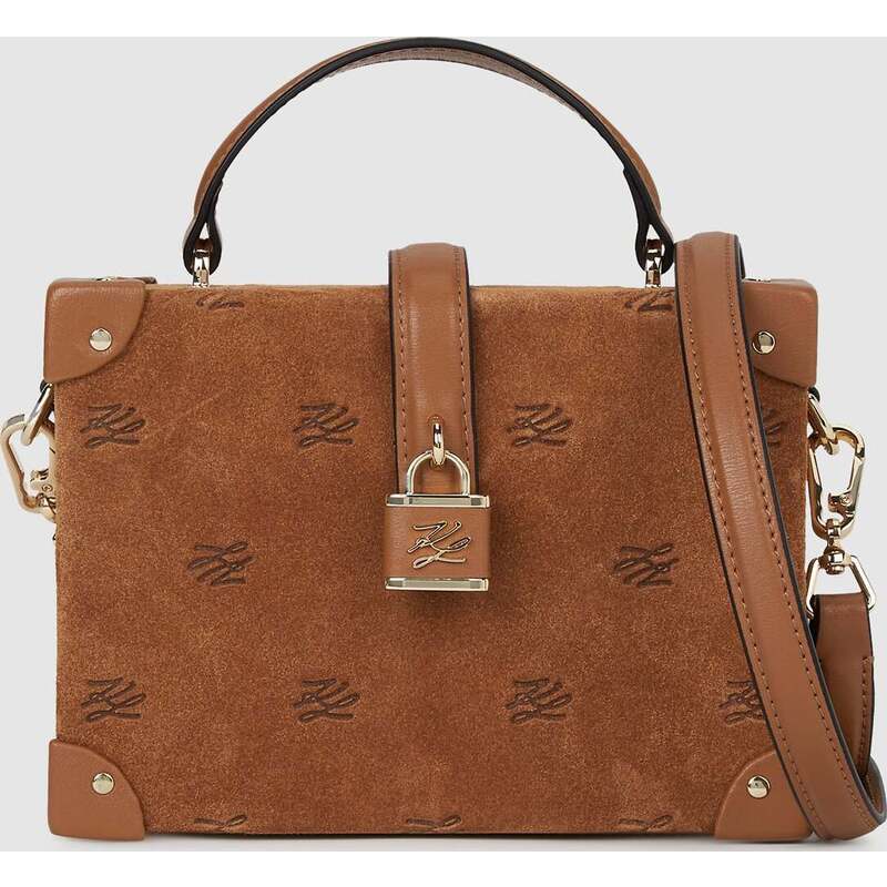 K/Autograph padlock suede trunk bag