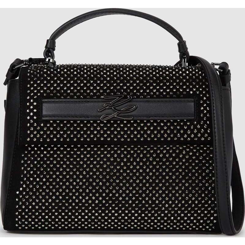 K/Autograph rhinestone top handle bag