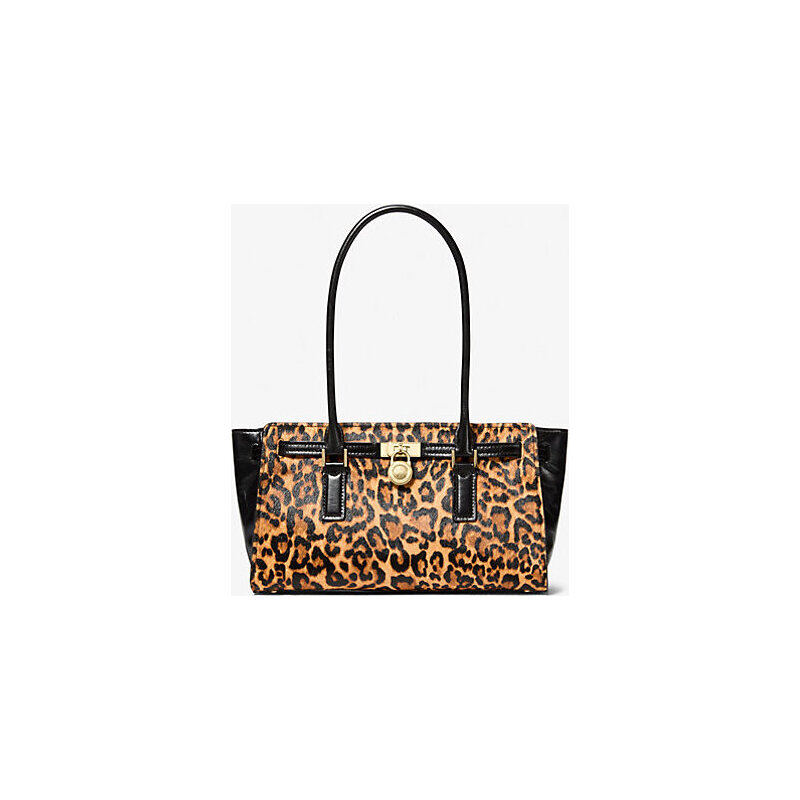 Hamilton Moderne Small Leopard Print Calf Hair Satchel