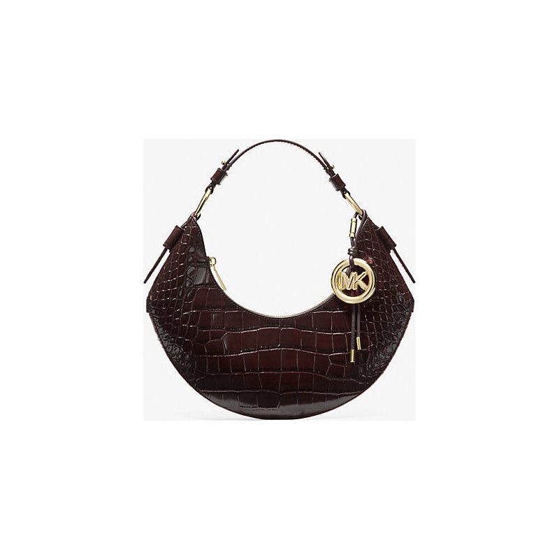Koa Medium Crocodile Embossed Leather Shoulder Bag