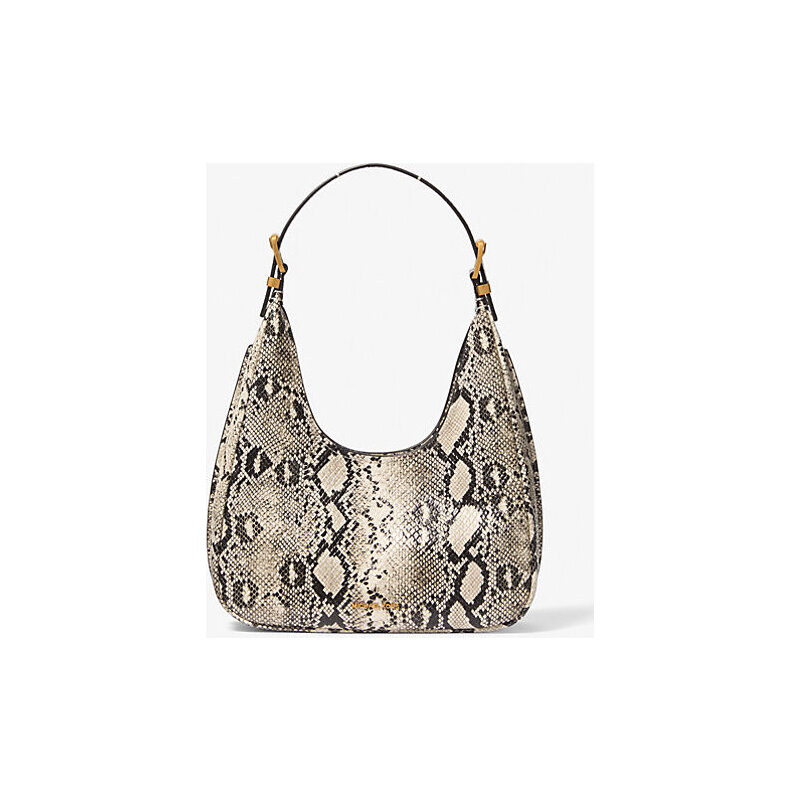 Nolita Small Snake Embossed Leather Hobo Shoulder Bag