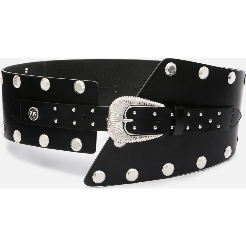 Ceinture cloutée en cuir avec sangle 15 cm