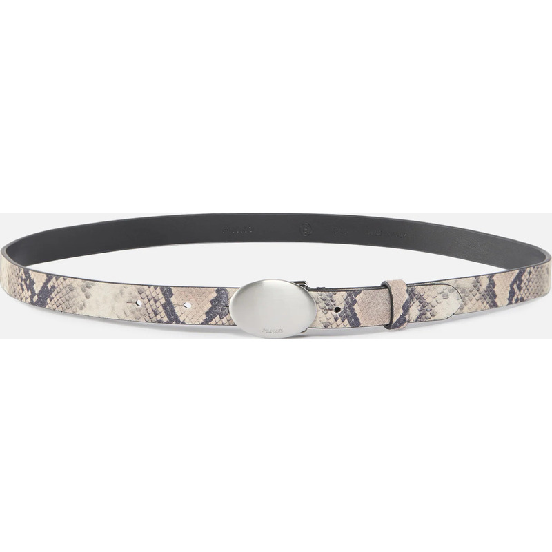 Ceinture en cuir embossé python avec boucle ovale 2 cm