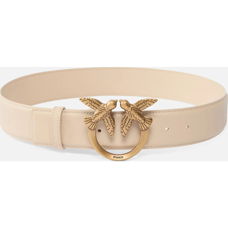 Ceinture large Love Birds en cuir 4cm