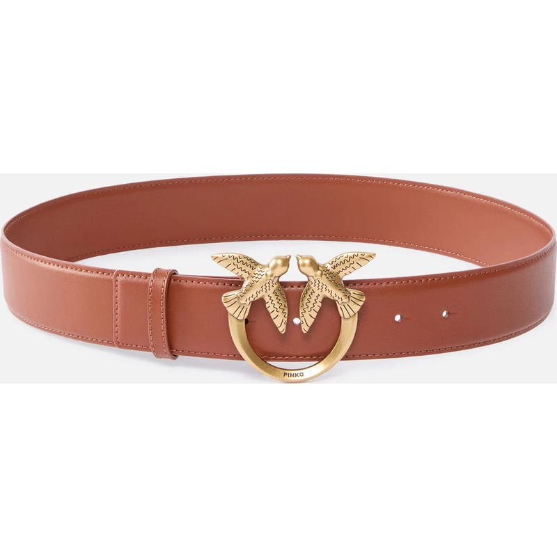 Ceinture large Love Birds en cuir 4cm