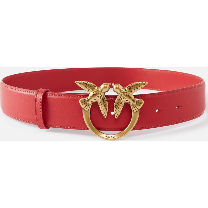 Ceinture large Love Birds en cuir 4cm