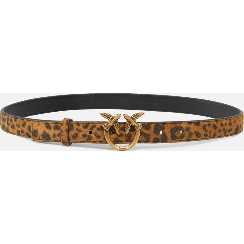 Ceinture léopard avec boucle Love Birds 2 cm