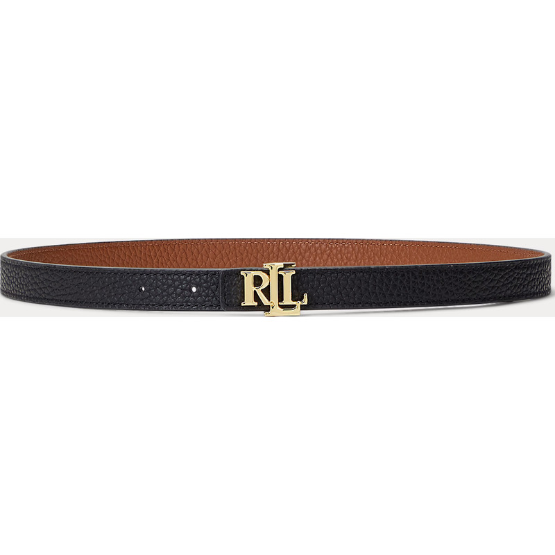 Logo Reversible Leather Skinny Belt