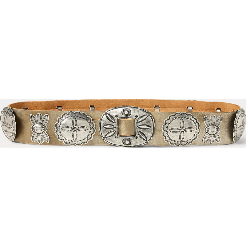 Metallic Leather Cast Concho Belt